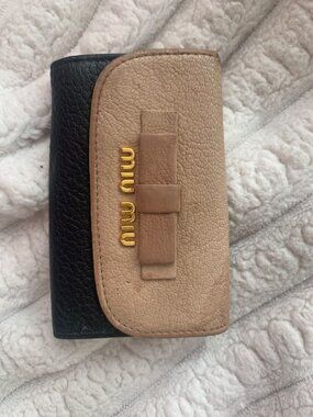 Miu Miu 6 Ring Key Holder Beige and Black